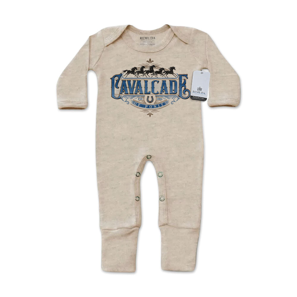 Cavalcade Of Ponies (Ornate) - Infant One-Piece Footed Pajamas W/Mittens
