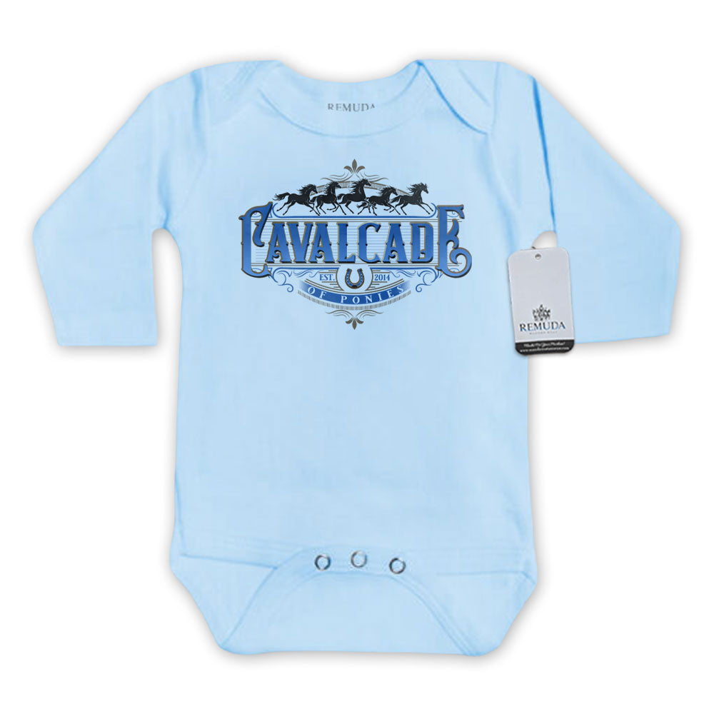 Cavalcade Of Ponies (Ornate) - Infant Baby One Piece Western Romper