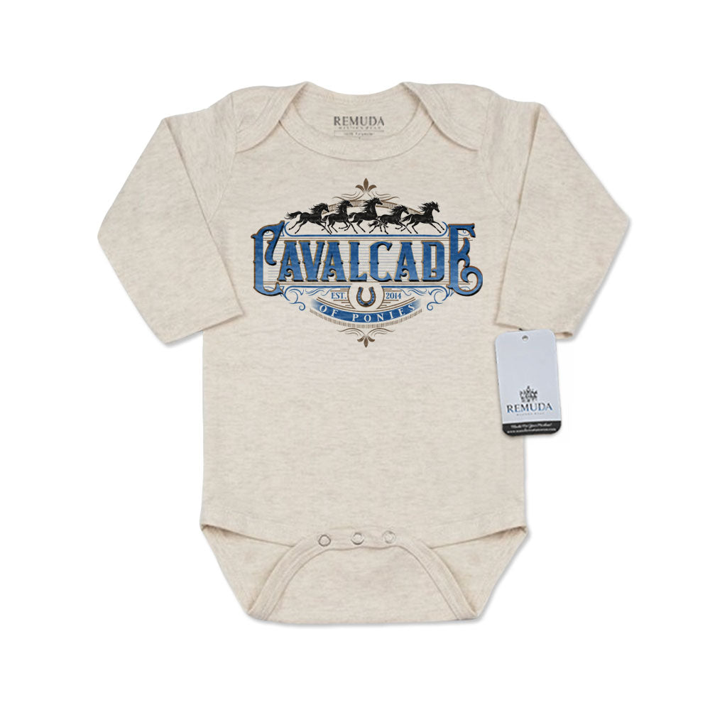 Cavalcade Of Ponies (Ornate) - Infant Baby One Piece Western Romper