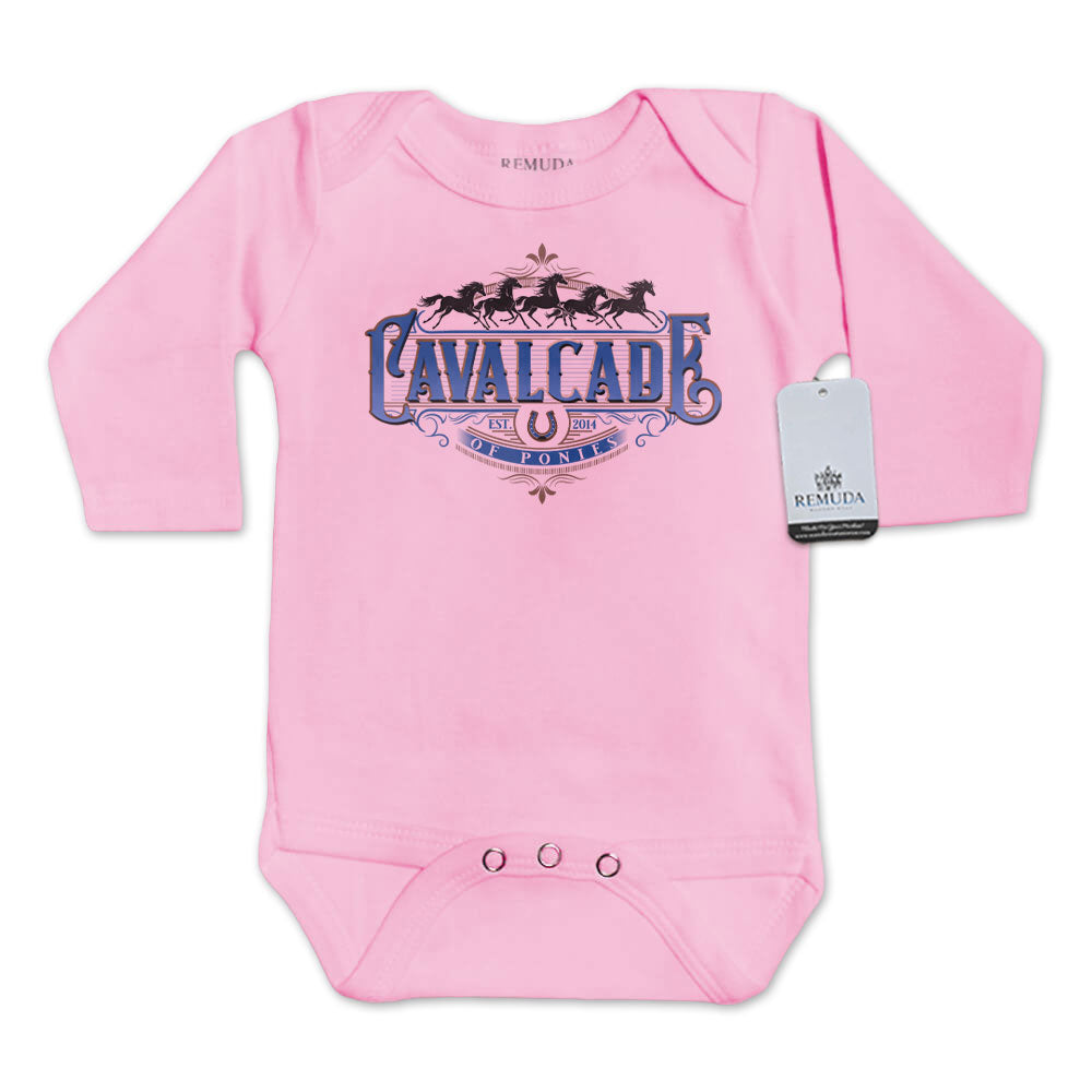 Cavalcade Of Ponies (Ornate) - Infant Baby One Piece Western Romper