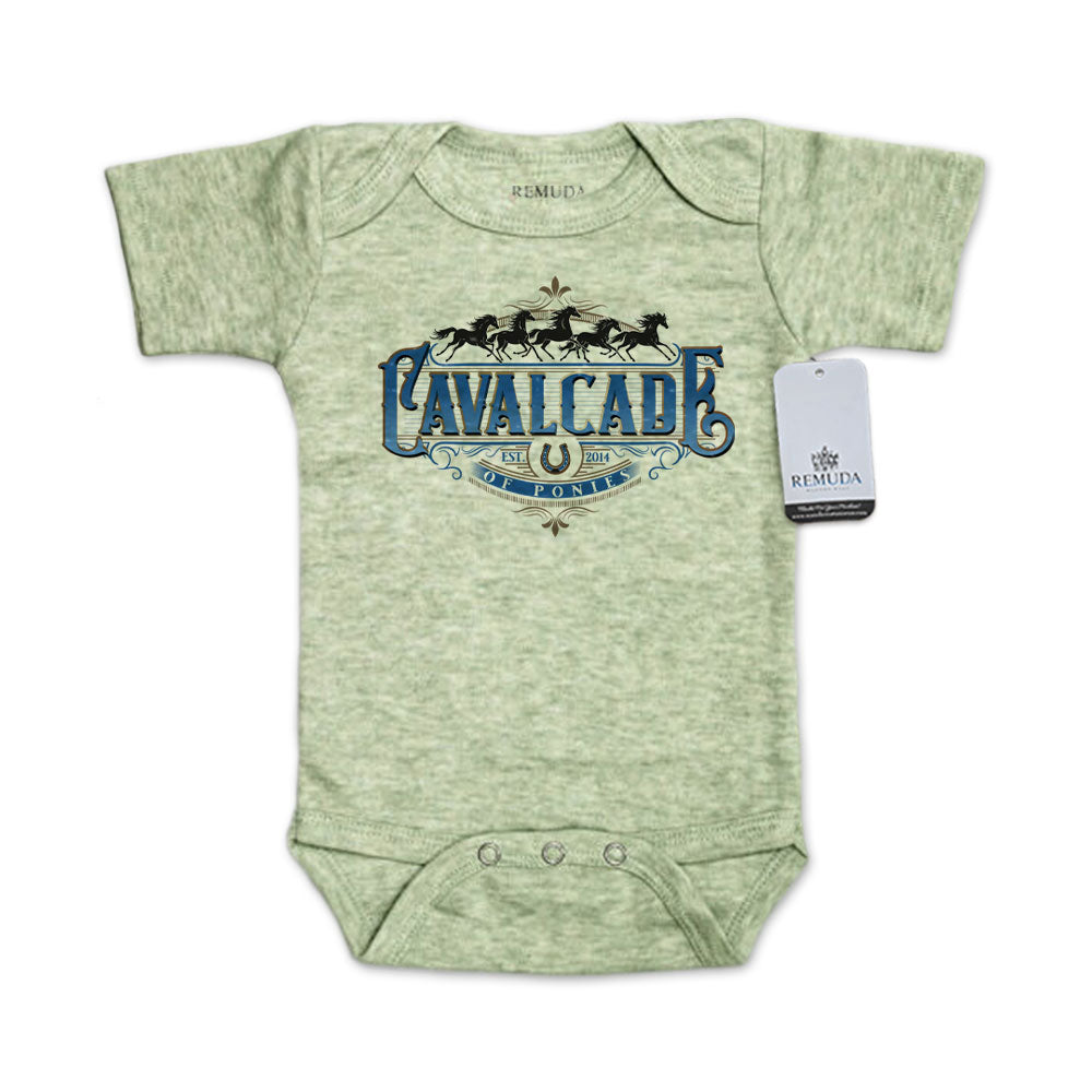 Cavalcade Of Ponies (Ornate) - Infant Baby One Piece Western Romper