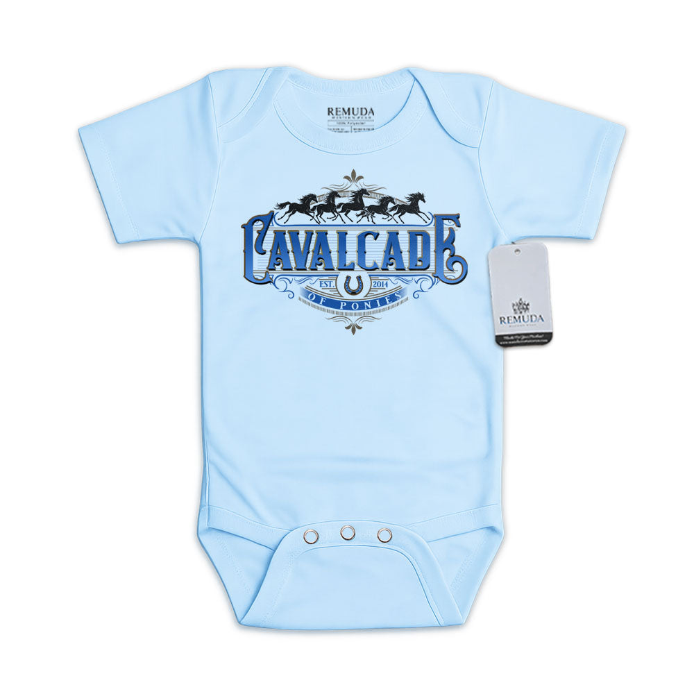 Cavalcade Of Ponies (Ornate) - Infant Baby One Piece Western Romper