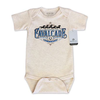 Cavalcade Of Ponies (Ornate) - Infant Baby One Piece Western Romper