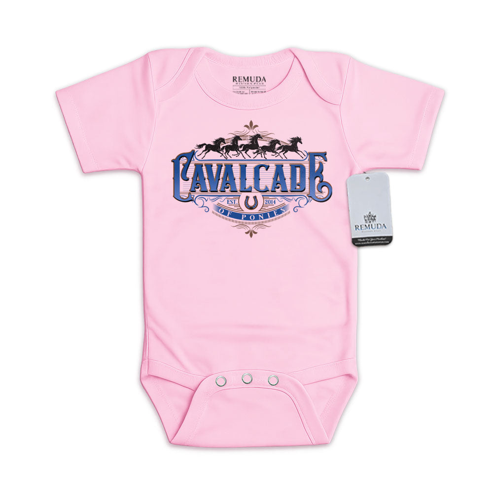 Cavalcade Of Ponies (Ornate) - Infant Baby One Piece Western Romper