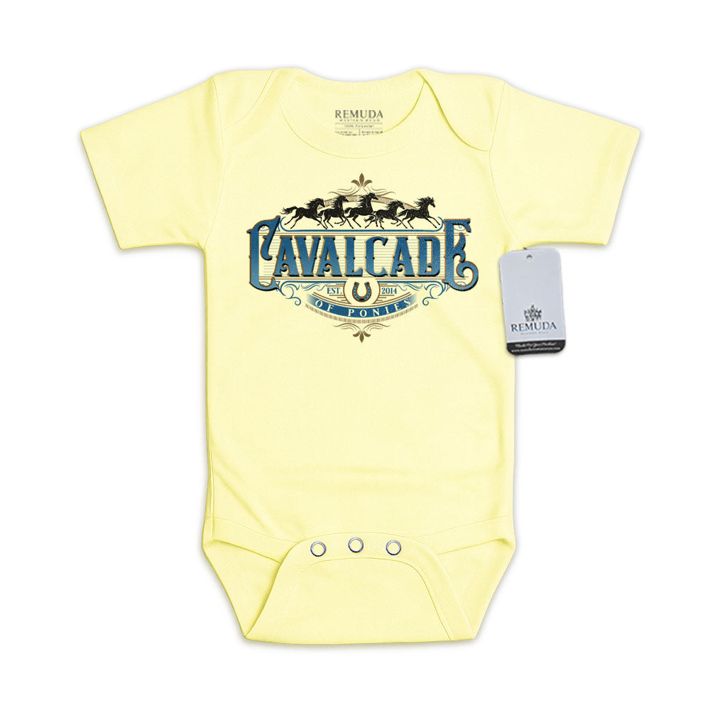 Cavalcade Of Ponies (Ornate) - Infant Baby One Piece Western Romper