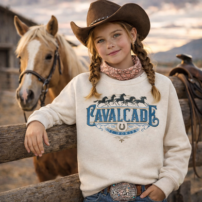 Cavalcade Of Ponies (Ornate) - Youth Kids Sweatshirt