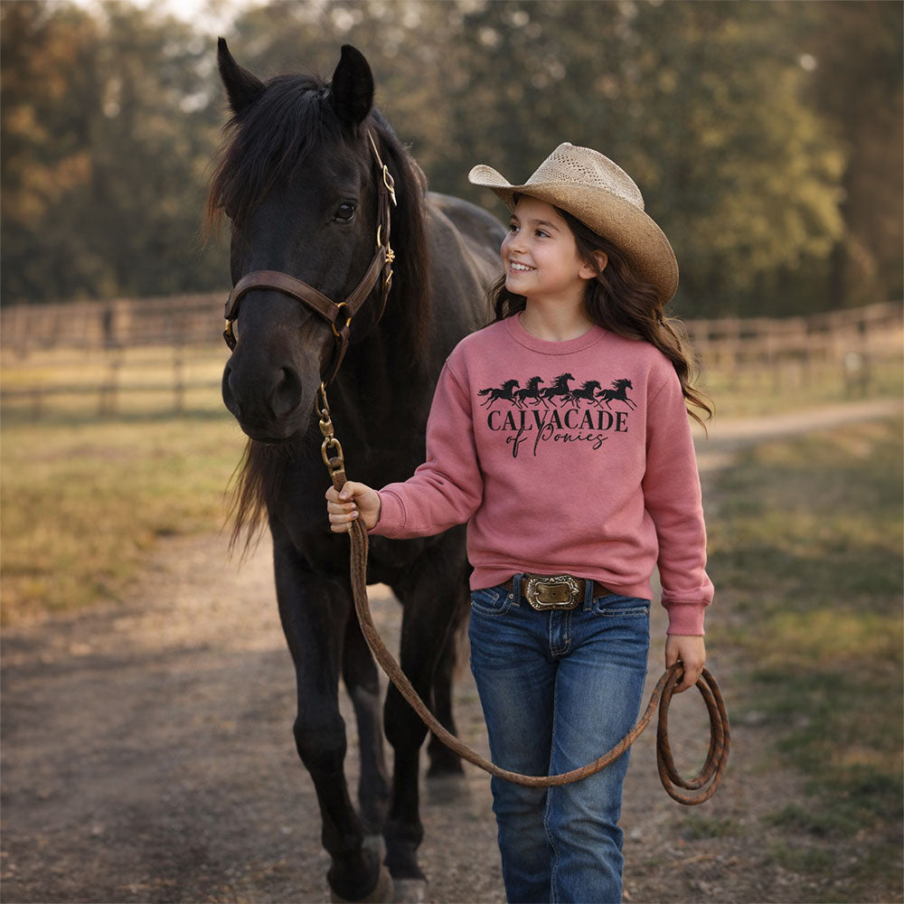 Cavalcade Of Ponies - Youth Kids Sweatshirt