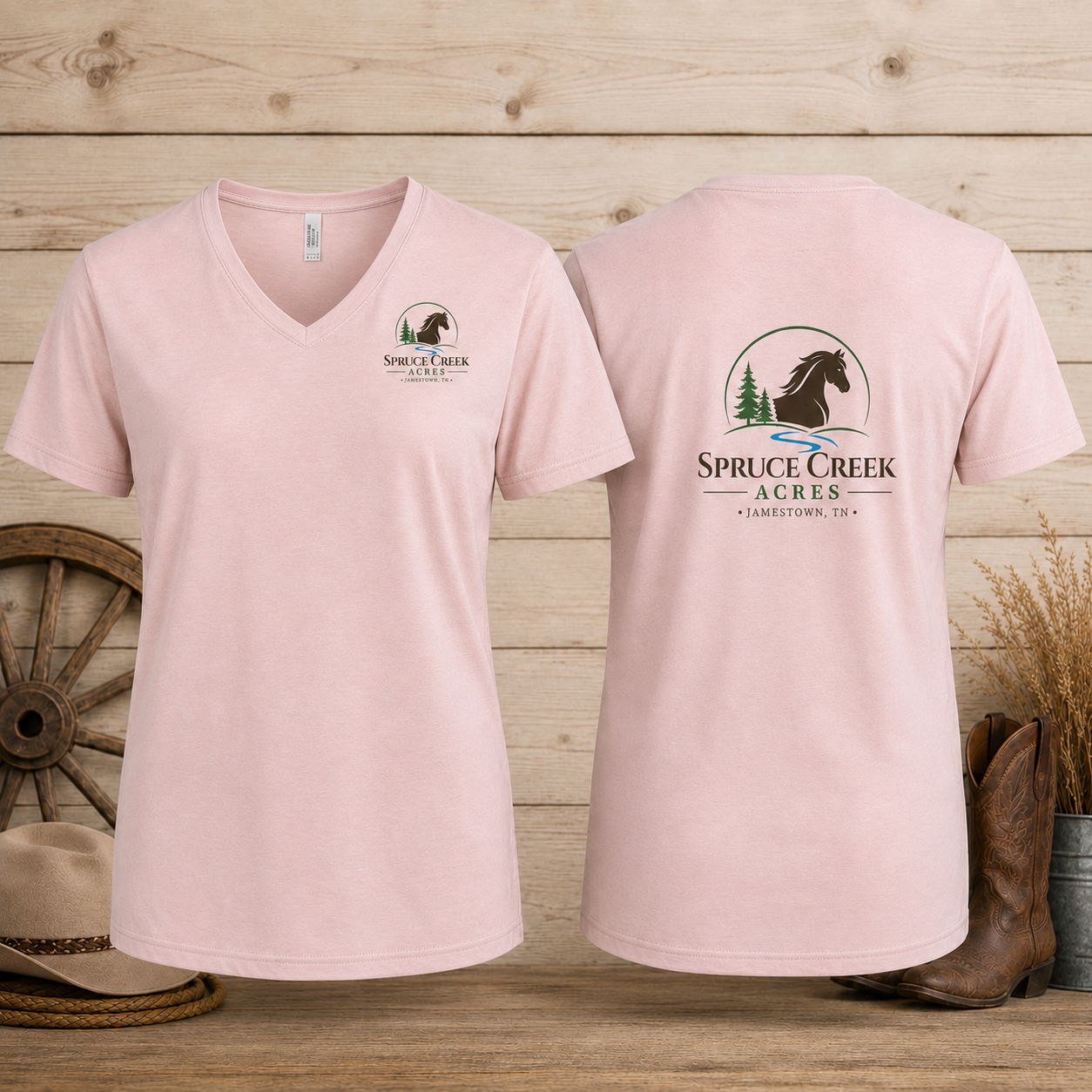 Spruce Creek Acres - Adult Unisex V-Neck Tee T-Shirt