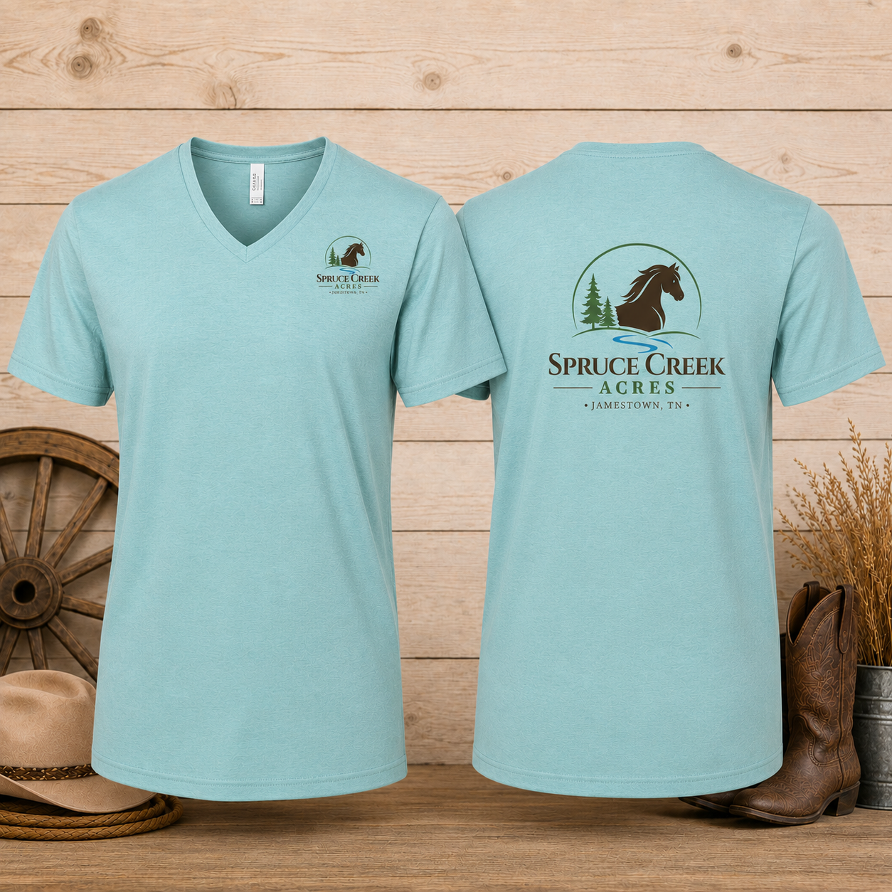 Spruce Creek Acres - Adult Unisex V-Neck Tee T-Shirt