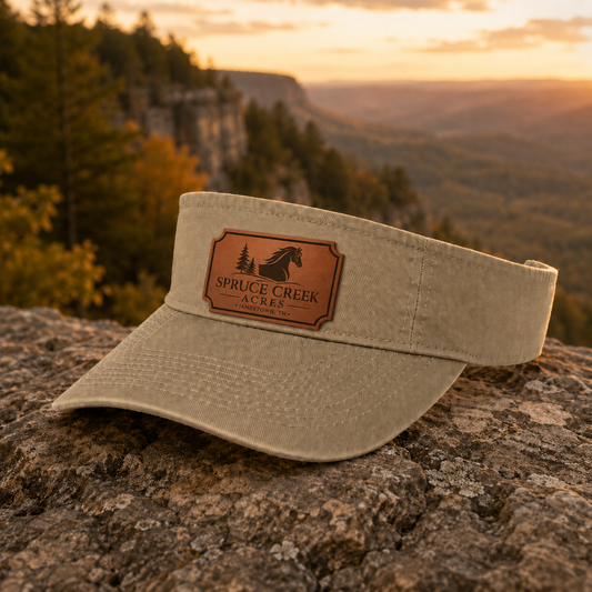 Spruce Creek Acres - Genuine Leather Patch Adult Visor