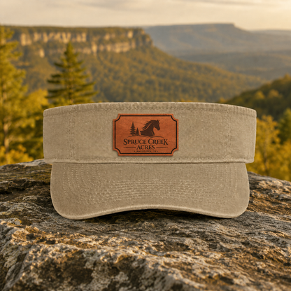 Spruce Creek Acres - Genuine Leather Patch Adult Visor