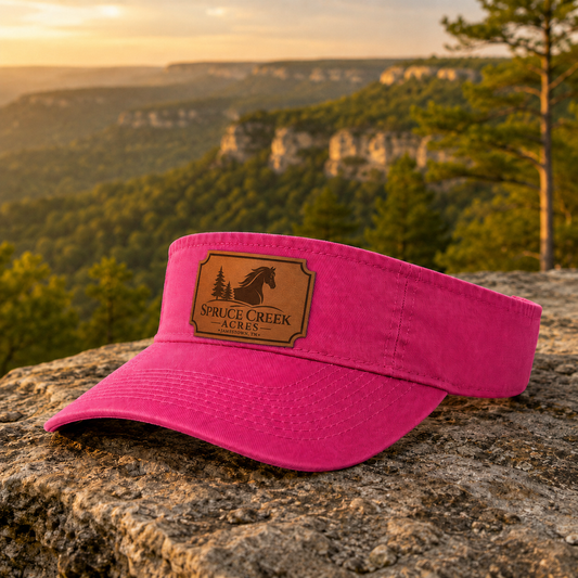 Spruce Creek Acres - Genuine Leather Patch Adult Visor