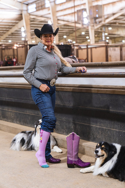 Lucky Lavender Light Pink Performance Boot Socks