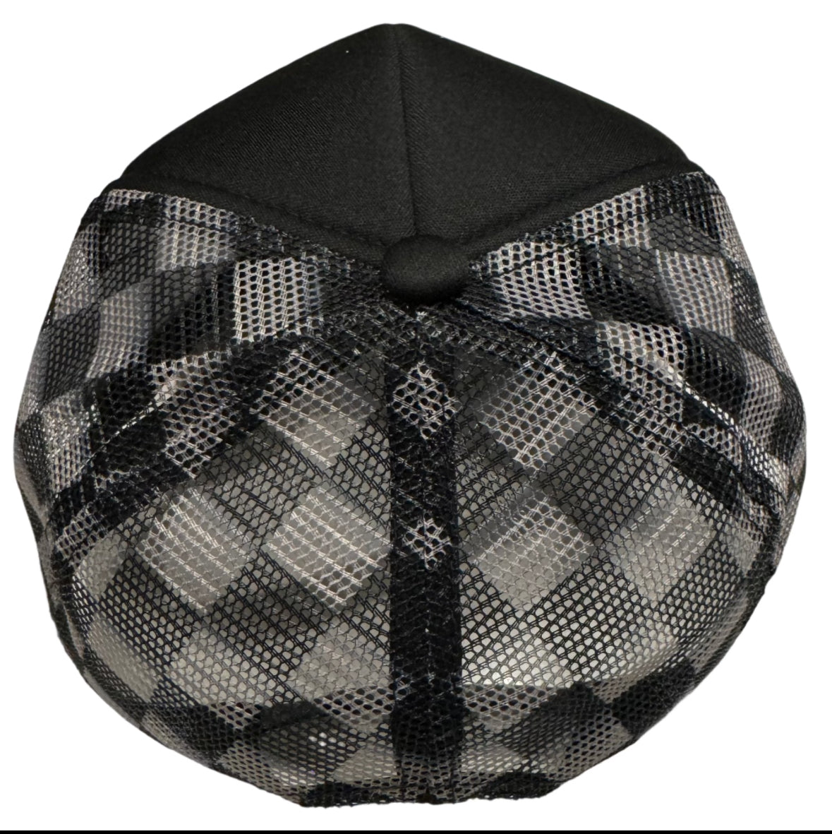 Buckin Lucky Checkered Mesh Trucker Hat w/ Gold Chain