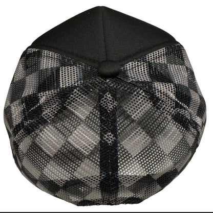 Buckin Lucky Checkered Mesh Trucker Hat w/ Gold Chain