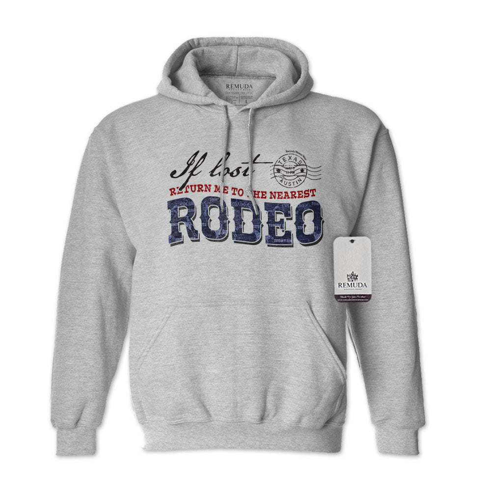 If Lost Return Me To The Nearest Rodeo Adult Unisex Western Hoodie Heather Gray