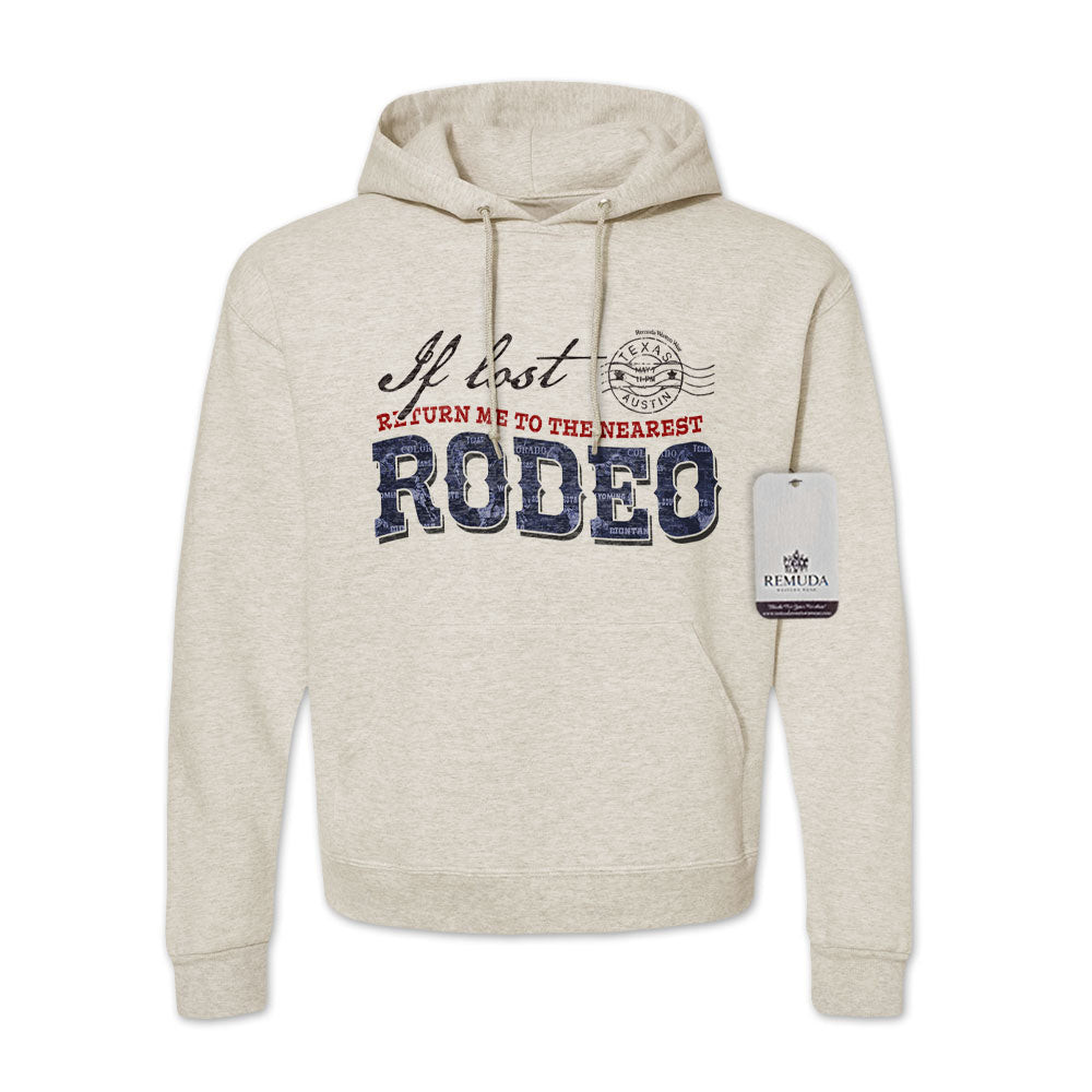 If Lost Return Me To The Nearest Rodeo Adult Unisex Western Hoodie Oatmeal
