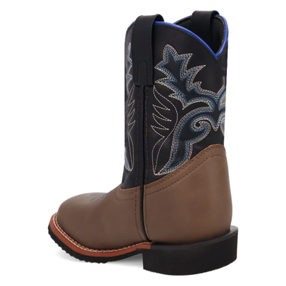 Laredo Bexley Little Kids / Big Kids Black, Brown, and Blue Cowboy Boots Back