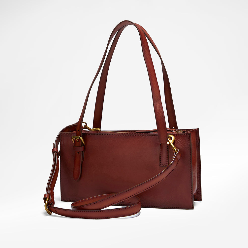 Loyal West MIVVA HANDTOOLED MINI BAG - SOFT WALNUT LEATHER
