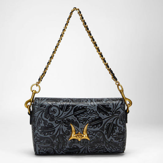 Loyal West SAVI MINI BAG IN CALF LEATHER - BLACK