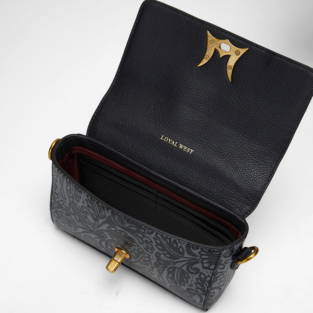 Loyal West SAVI MINI BAG IN CALF LEATHER - BLACK