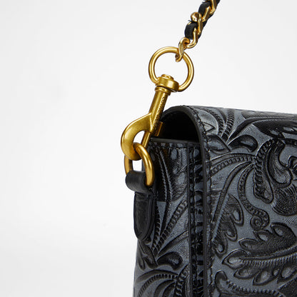 Loyal West SAVI MINI BAG IN CALF LEATHER - BLACK