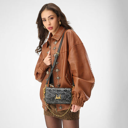 Loyal West SAVI MINI BAG IN CALF LEATHER - BLACK