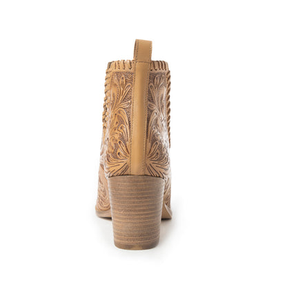 Myra Persimmonee Western Embossed Leather Heels for Women