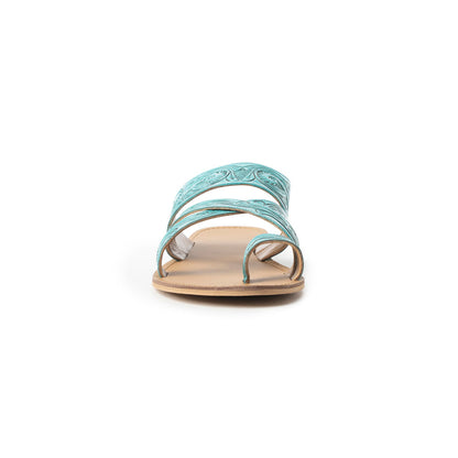 Delia Ridge Sandals In Turquoise