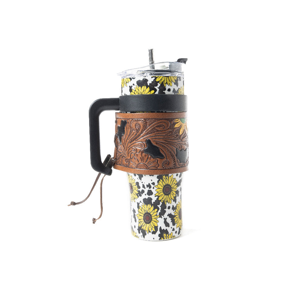 Wide Wyoming Tumbler In Yellow Sunflowers
