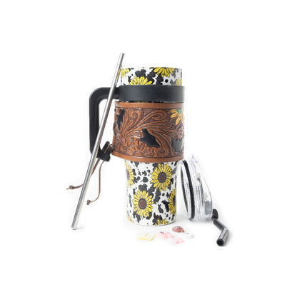 Wide Wyoming Tumbler In Yellow Sunflowers