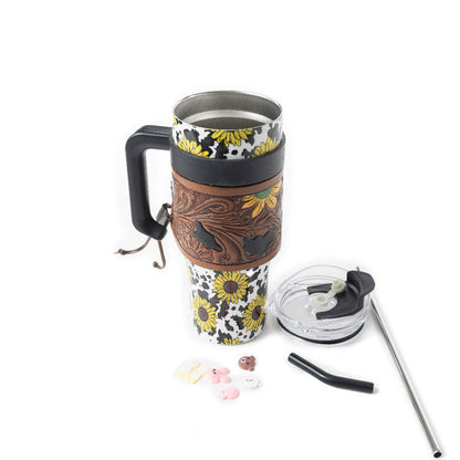 Wide Wyoming Tumbler In Yellow Sunflowers