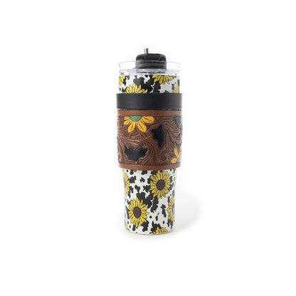 Wide Wyoming Tumbler In Yellow Sunflowers