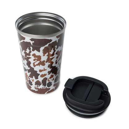 Western Trail Brew Stainless Steel Mug in Brown Leopard Print