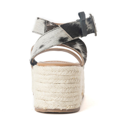 Longhorn Lasso Leather Sandals in Cowprint Hairon