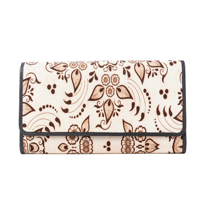 Myra Vanilla Vine Woven Wallet in Sepia Bloom