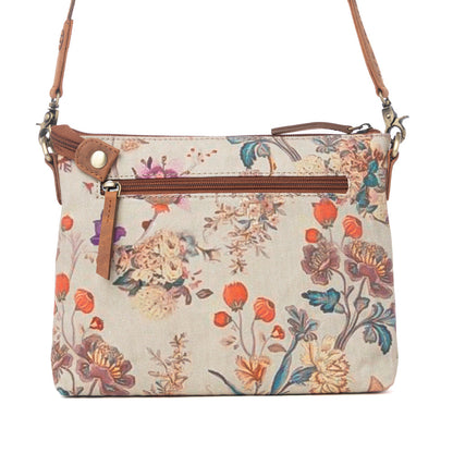 Myra Wildflower Trail Cotton & Leather Crossbody Bag in Sunlit Bloom