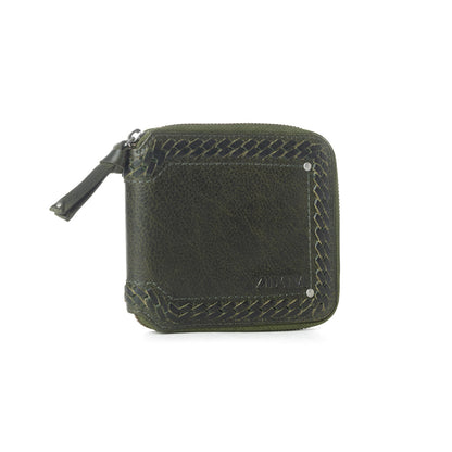 Myra Zidana Dante Men's Veg Tanned Leather Wallet in Army Ivy