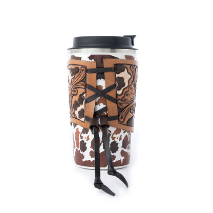 Western Trail Brew Stainless Steel Mug in Brown Leopard Print