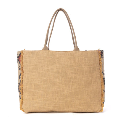 Myra Desert Loom Jute Weekender Bag in Sunbaked Aureate