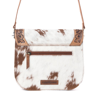 Myra Yellowstone Frontier Ridge Handtooled Bag in Oat Mocha
