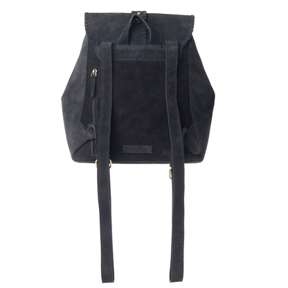 Myra Yellowstone Ironwood Studded Suede Leather Concealed Carry Bag in Shadow Black