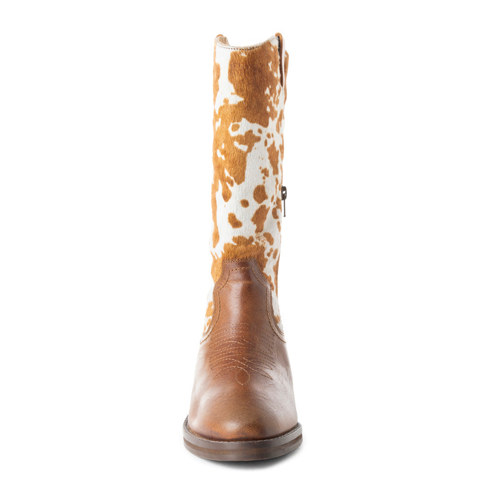 Hairon Leather Womens Cowhide Dress Boots w/ Zipper