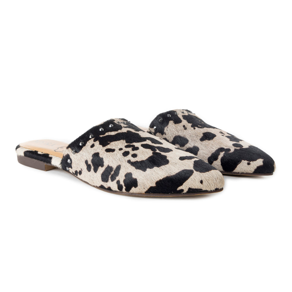 Black & White Cowhide Tint Sandals