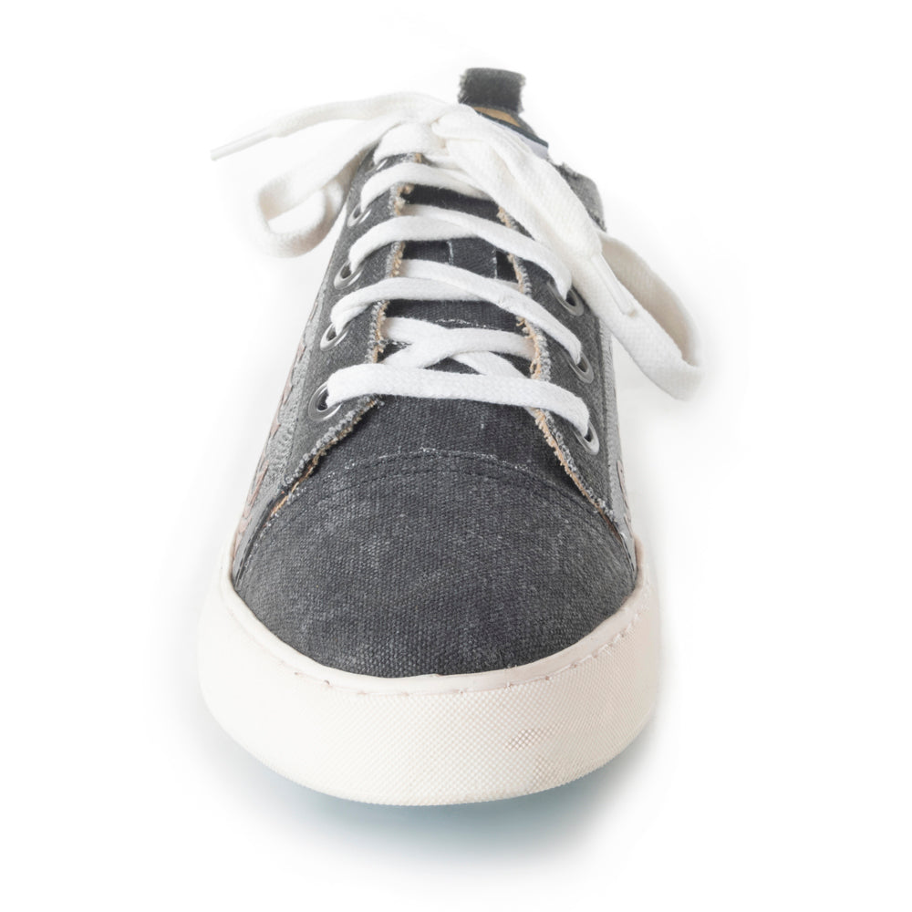 Myra Limited Edition Leather Sneakers for Women - Hand-Tooled Western Lace-Up