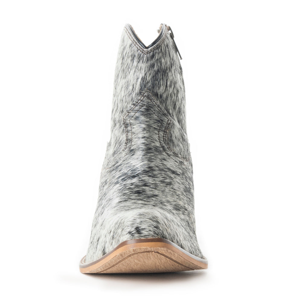 Myra Virginia Trail Hairon Leather Cowgirl Boots for Women Pointed Toe, Low Block Heel, Ranch-Inspired Ankle Fit