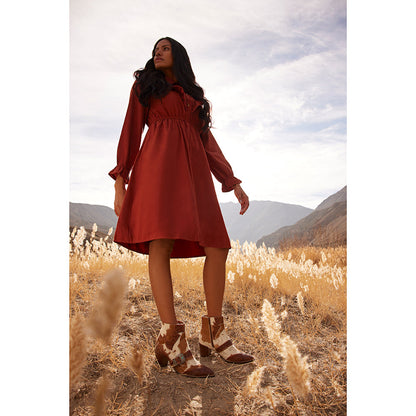 Myra Goldie Hairon Leather Boots for Women - Ankle Boots with Handtooled Leather