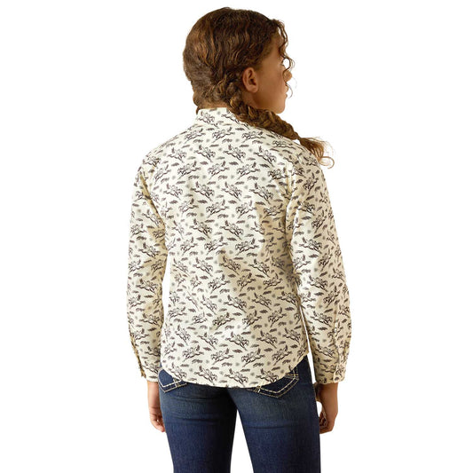 Ariat Youth Western Rodeo Time Rosa Southwest Button Down Shirt