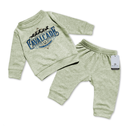 Cavalcade Of Ponies (Ornate) - Infant Baby 2 Piece Sweatsuit