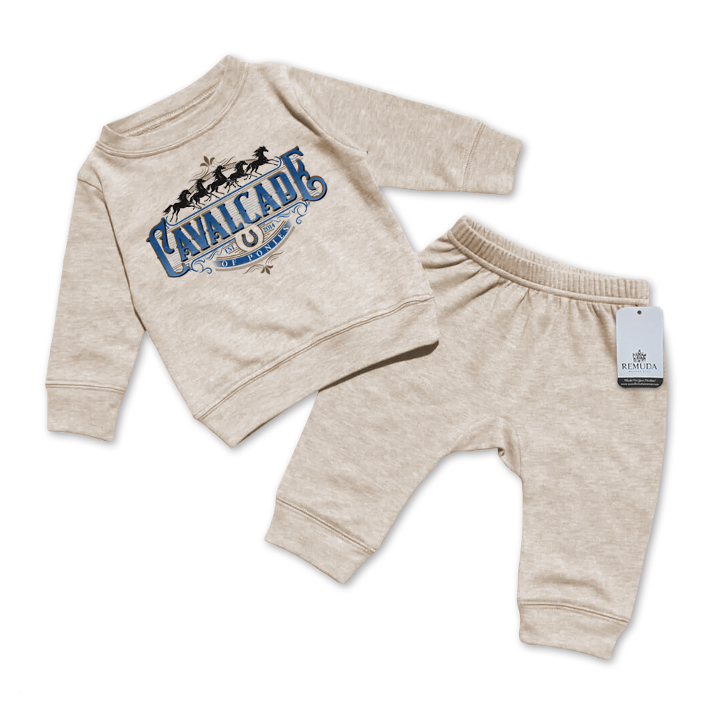 Cavalcade Of Ponies (Ornate) - Infant Baby 2 Piece Sweatsuit